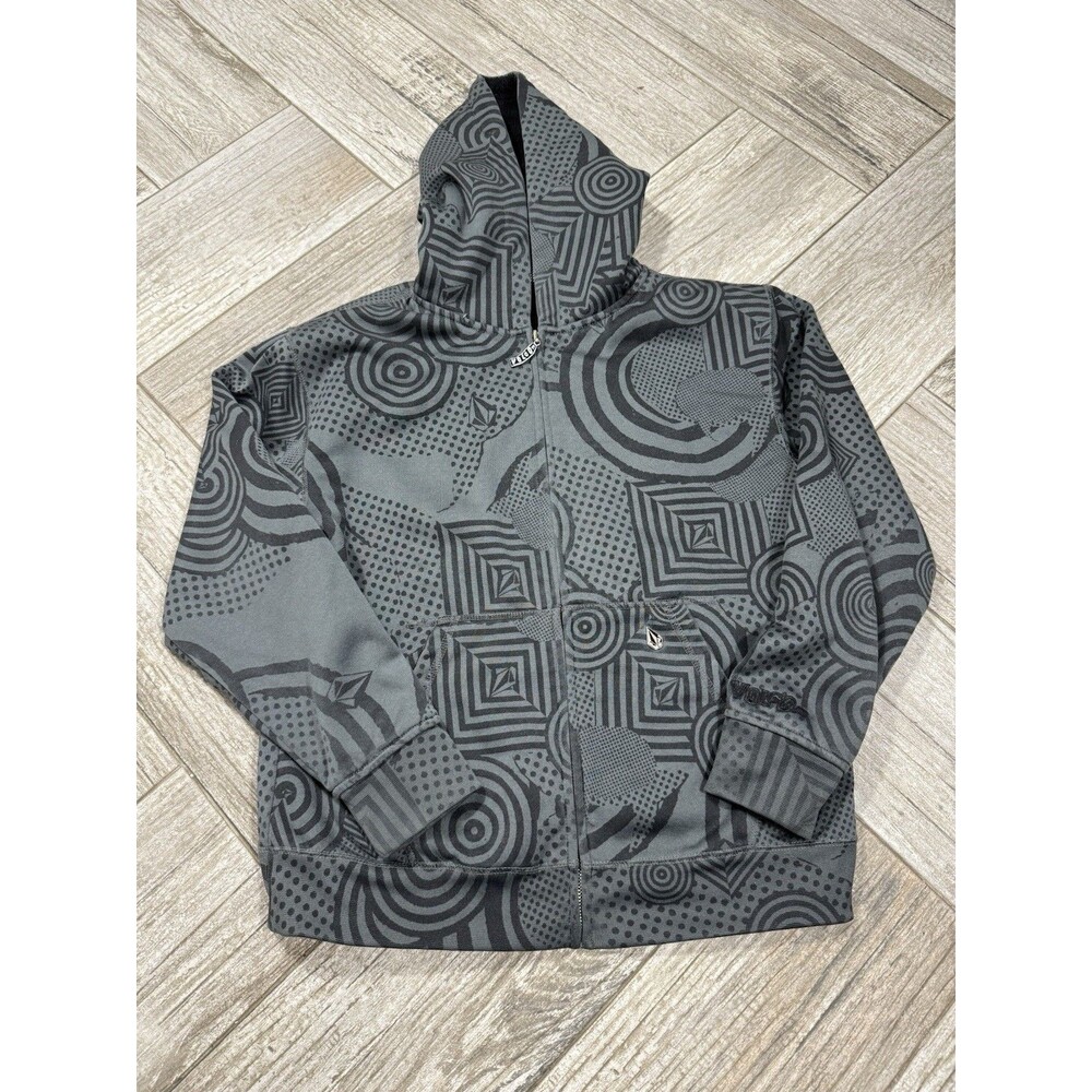 Vintage Volcom Hoodie Full Zip Sweatshirt  Grunge Logo Y2K